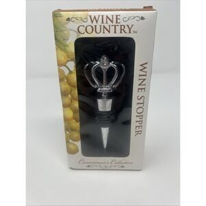 NEW WINE COUNTRY Connoisseur Collection Wine Stopper Stainless Crown Great Gift
